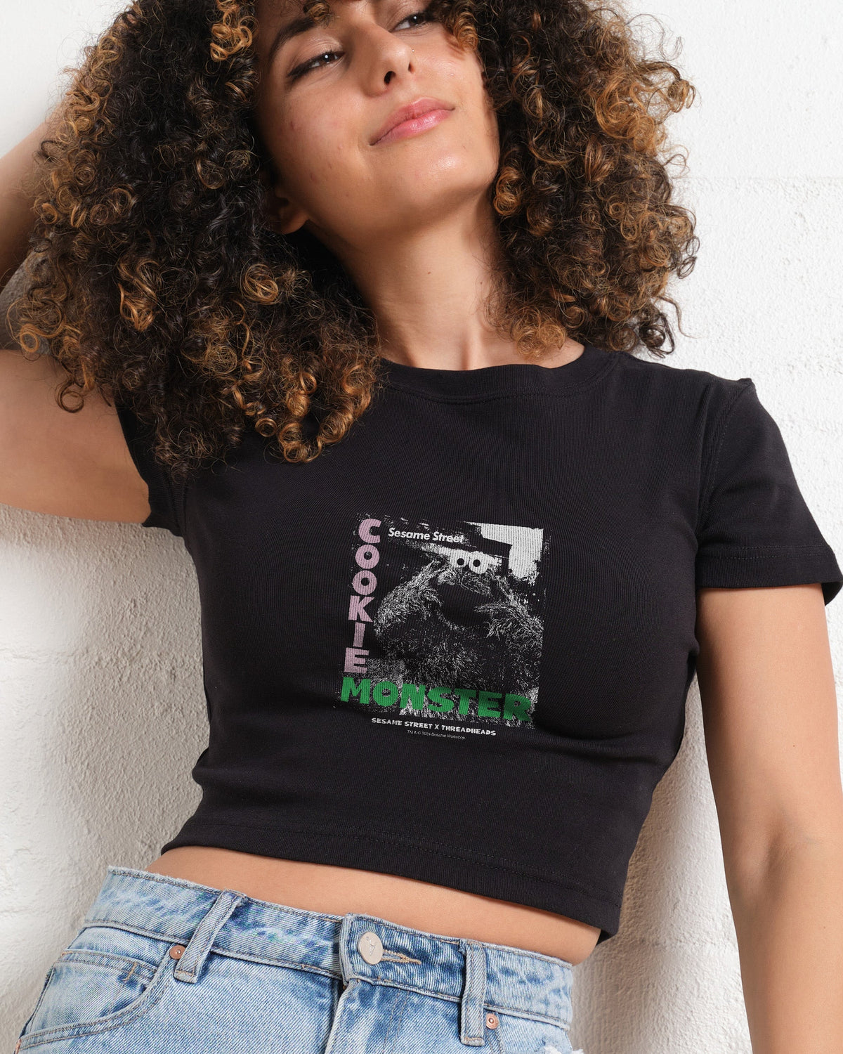 Cookie Monster Calling Baby Tee product image 1