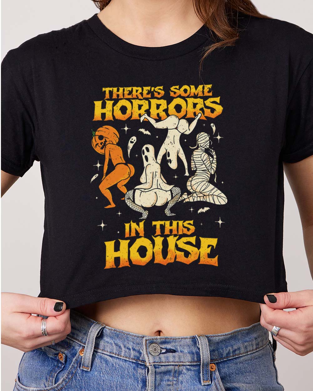 There's Some Horrors In This House Crop Tee product image 1
