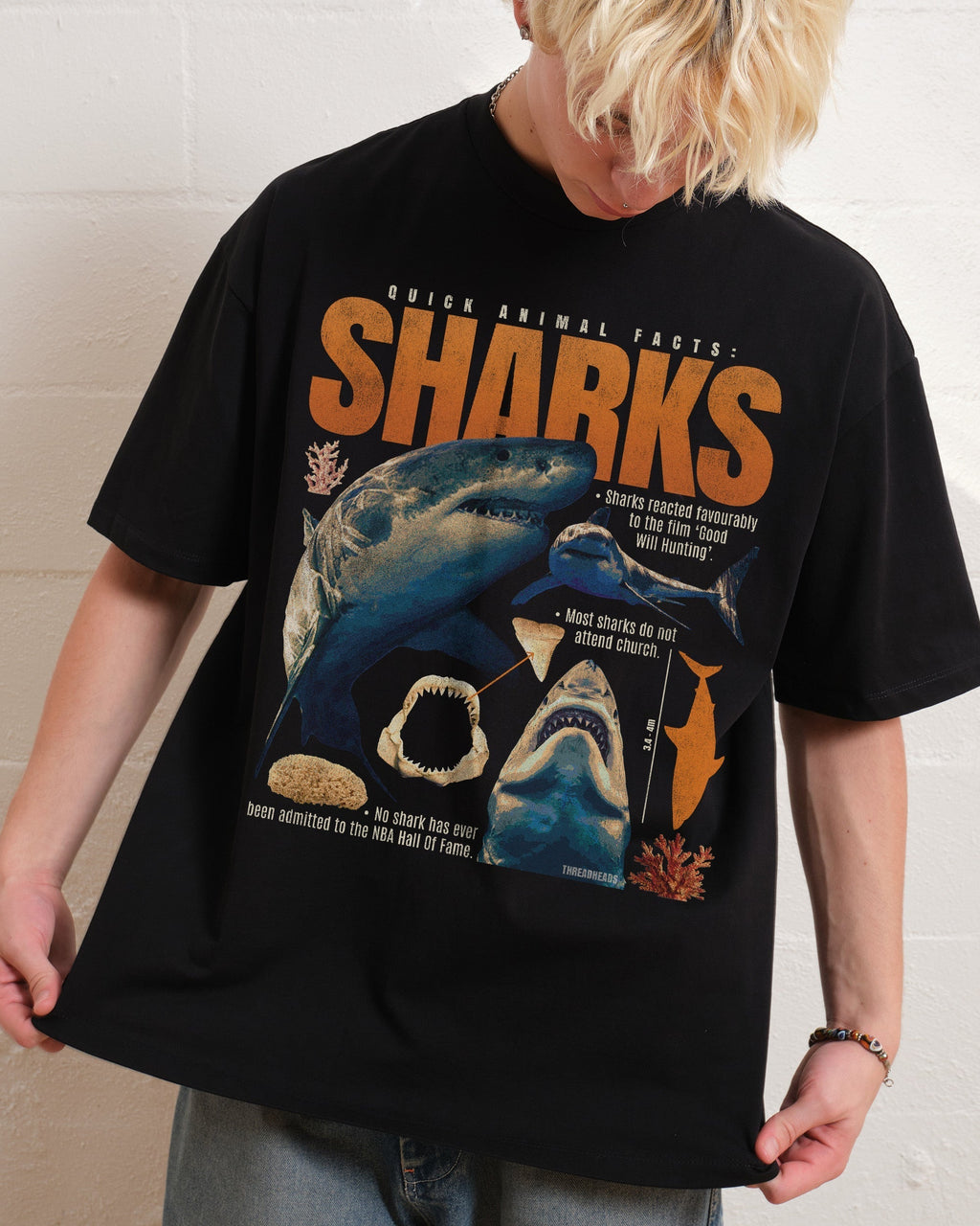 Quick Animal Facts - Sharks Oversized Tee product image 1