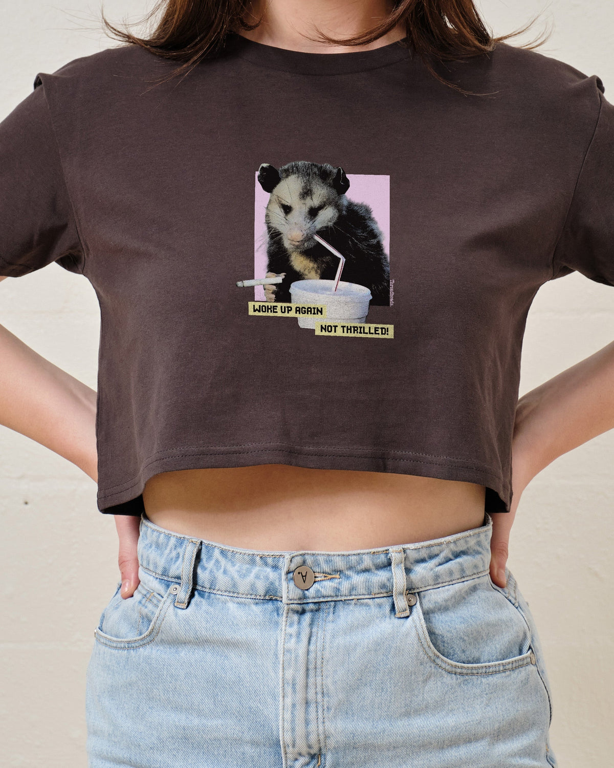 Woke Up Again, Not Thrilled Crop Tee product image 4
