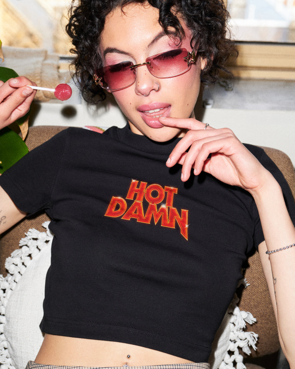 Hot Damn Baby Tee product image 3