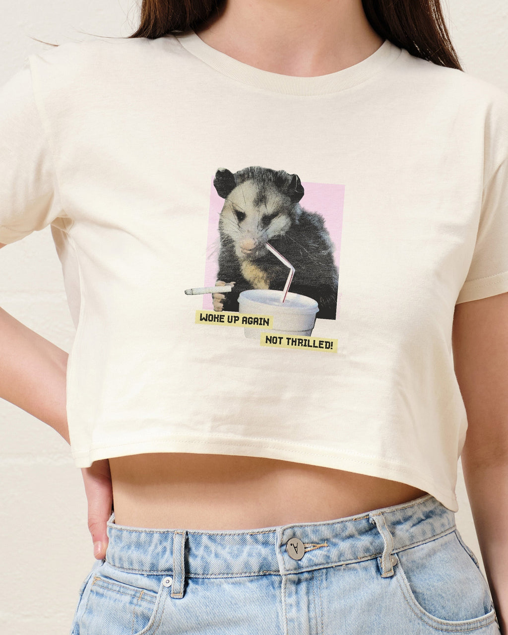 Woke Up Again, Not Thrilled Crop Tee product image 3