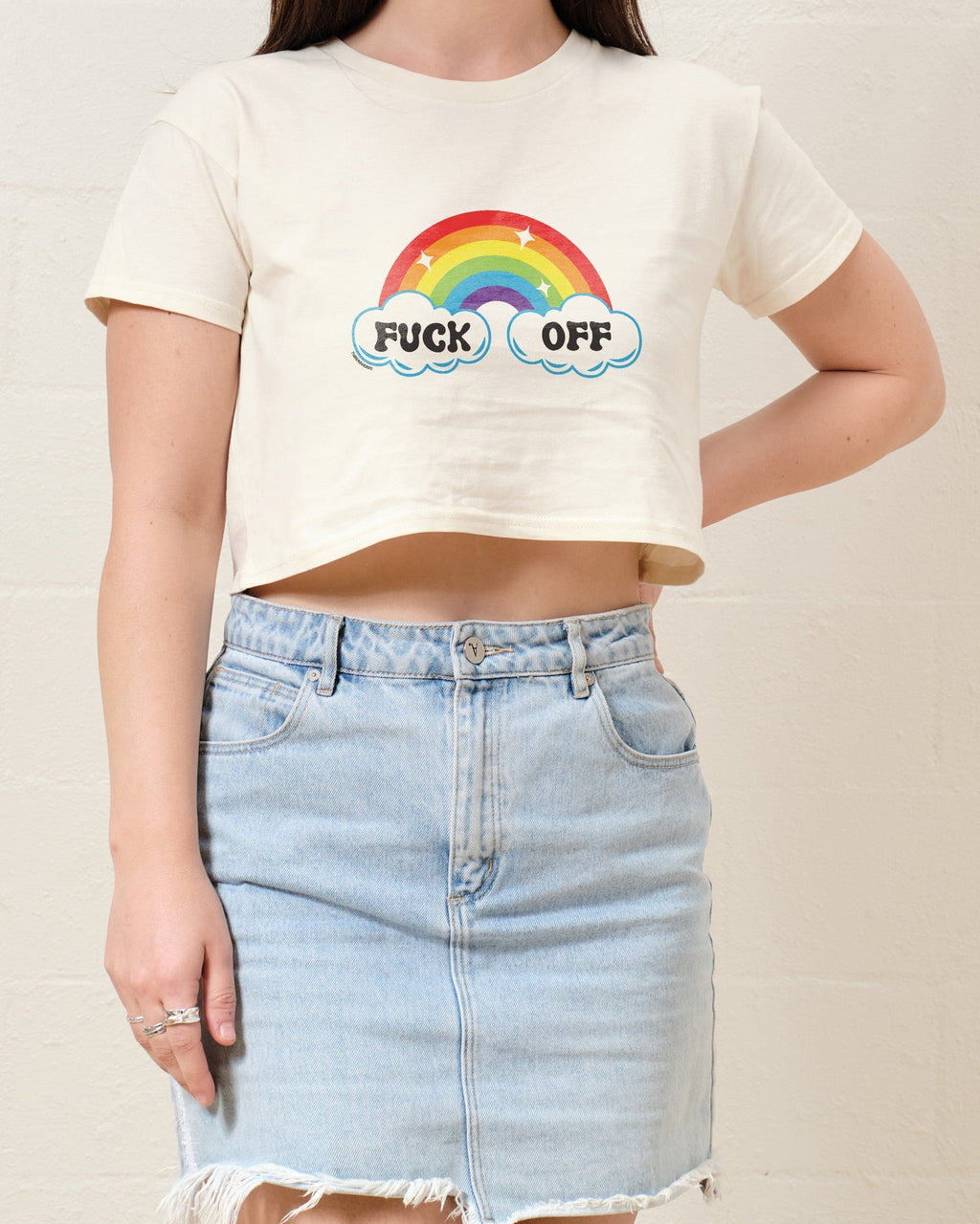 Fk Off Rainbow Crop Tee product image 4