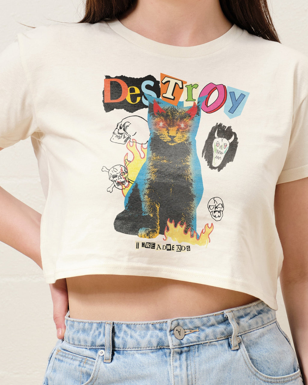 Destroy Cat Crop Tee product image 2