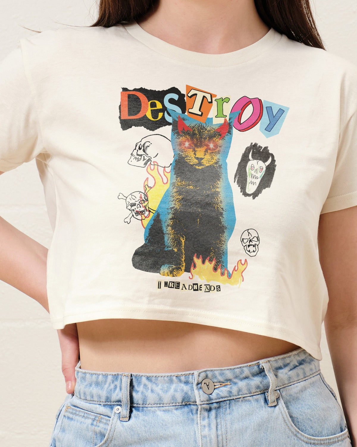 Destroy Cat Crop Tee product image 2