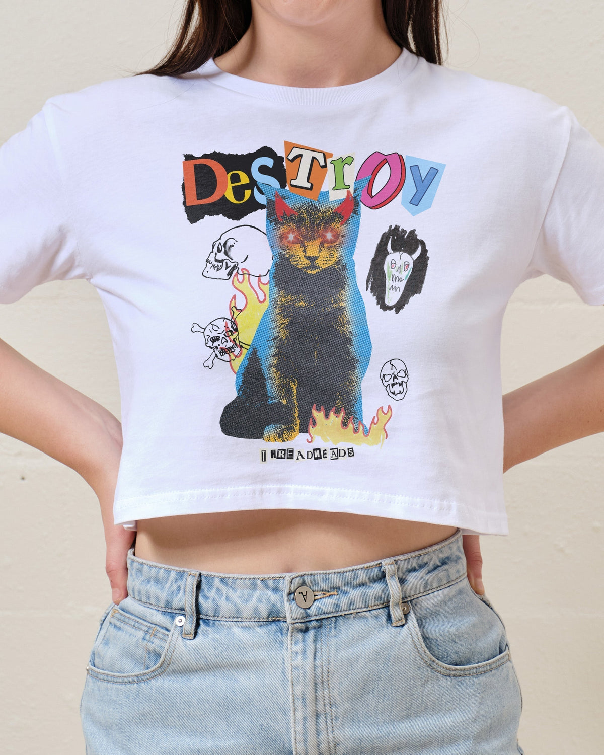 Destroy Cat Crop Tee product image 1