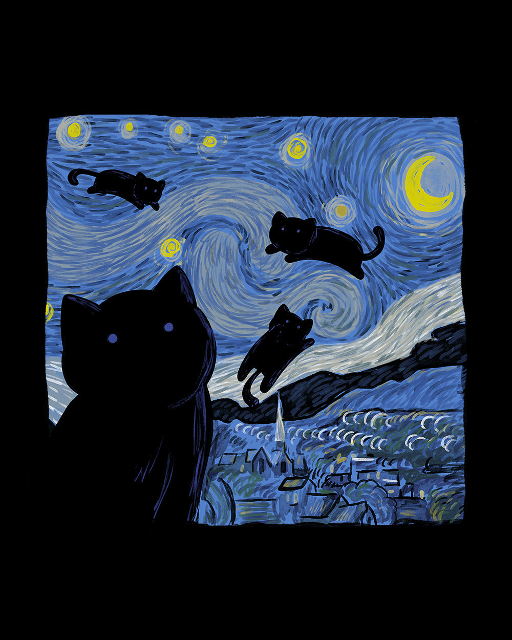 The Starry Cat Night Long Sleeve