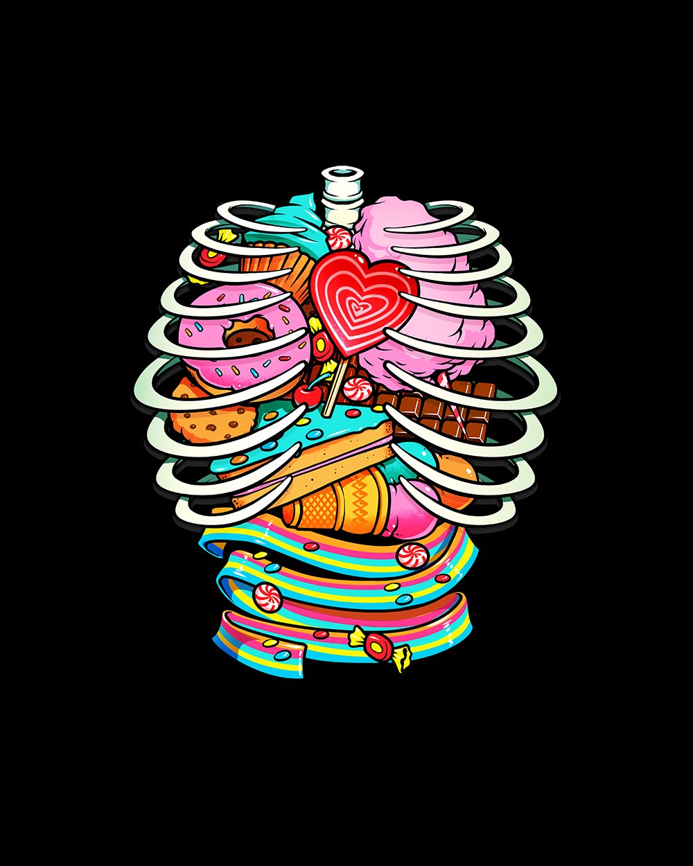 Unicorn Anatomy Sweet Inside Kids T-Shirt product image 2